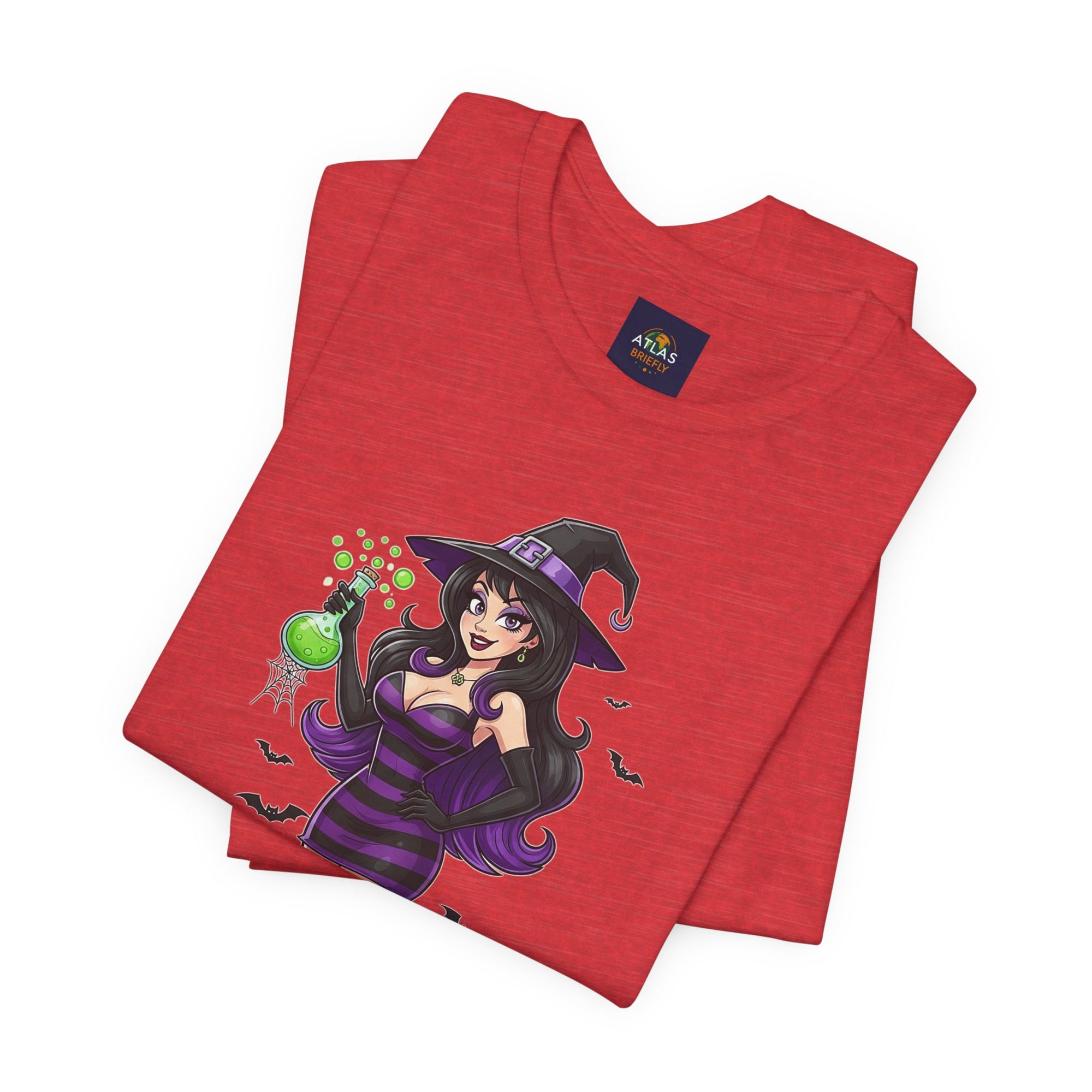 Sexy Witch Halloween T-Shirt - Flirty Witch Costume Tee | Trick or Treat Halloween Shirt - Atlas Briefly