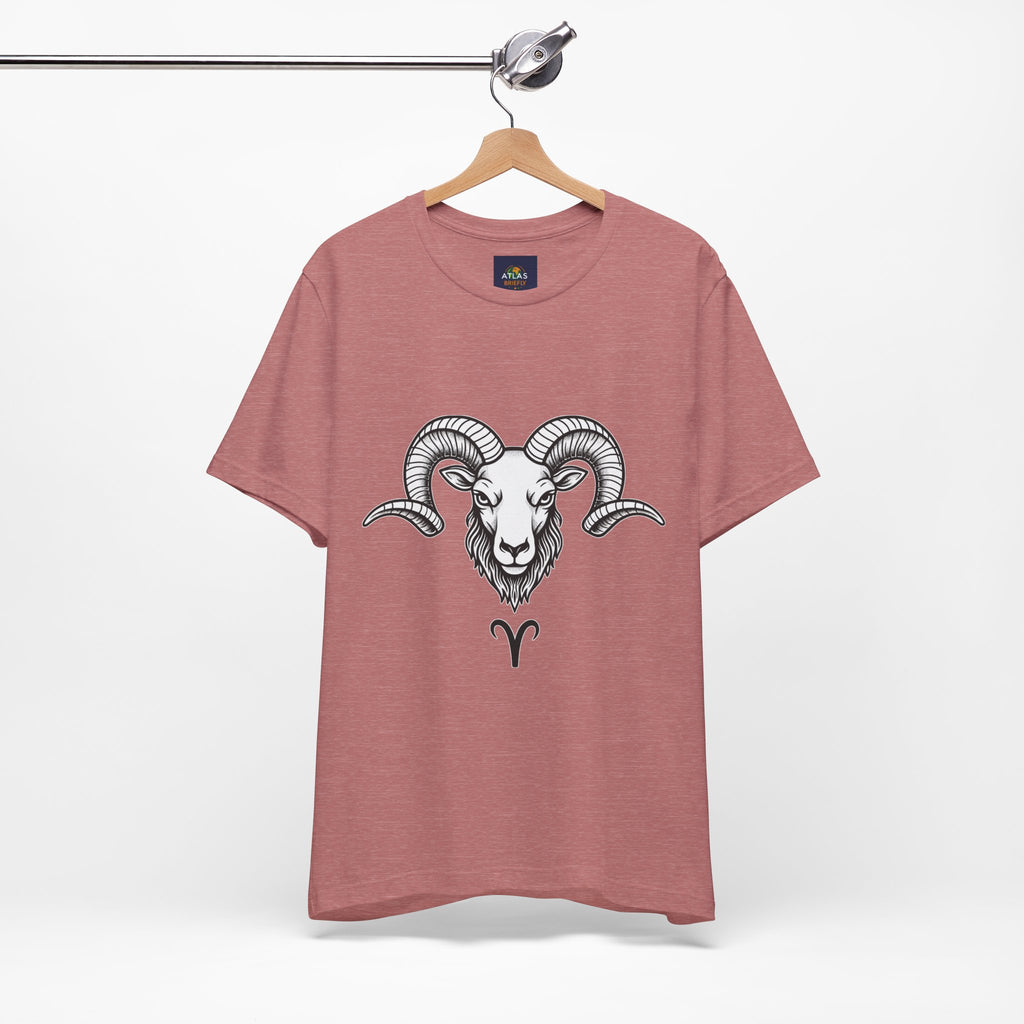 Aries Horoscope Tee - Unisex Black and White Minimal Design