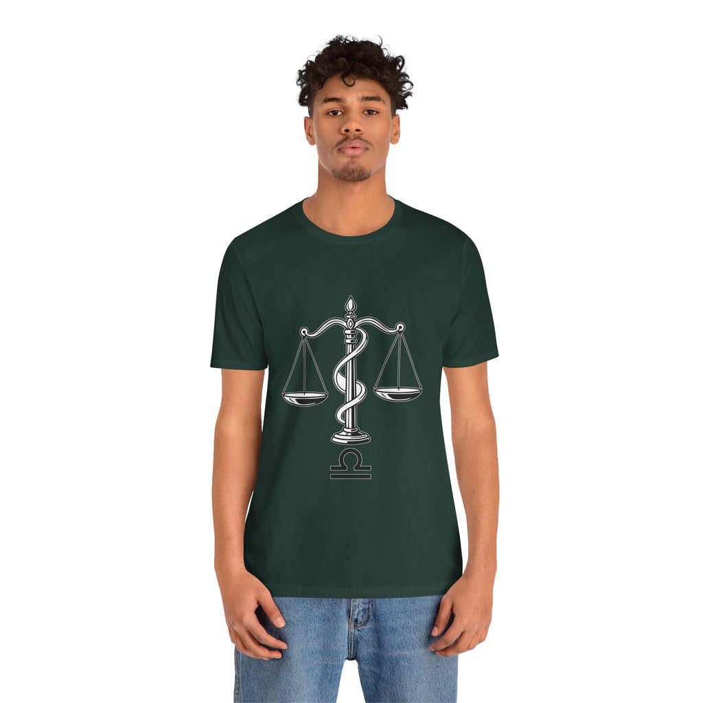 Libra Zodiac Tee - Stylish Unisex Minimalist Black and White Design