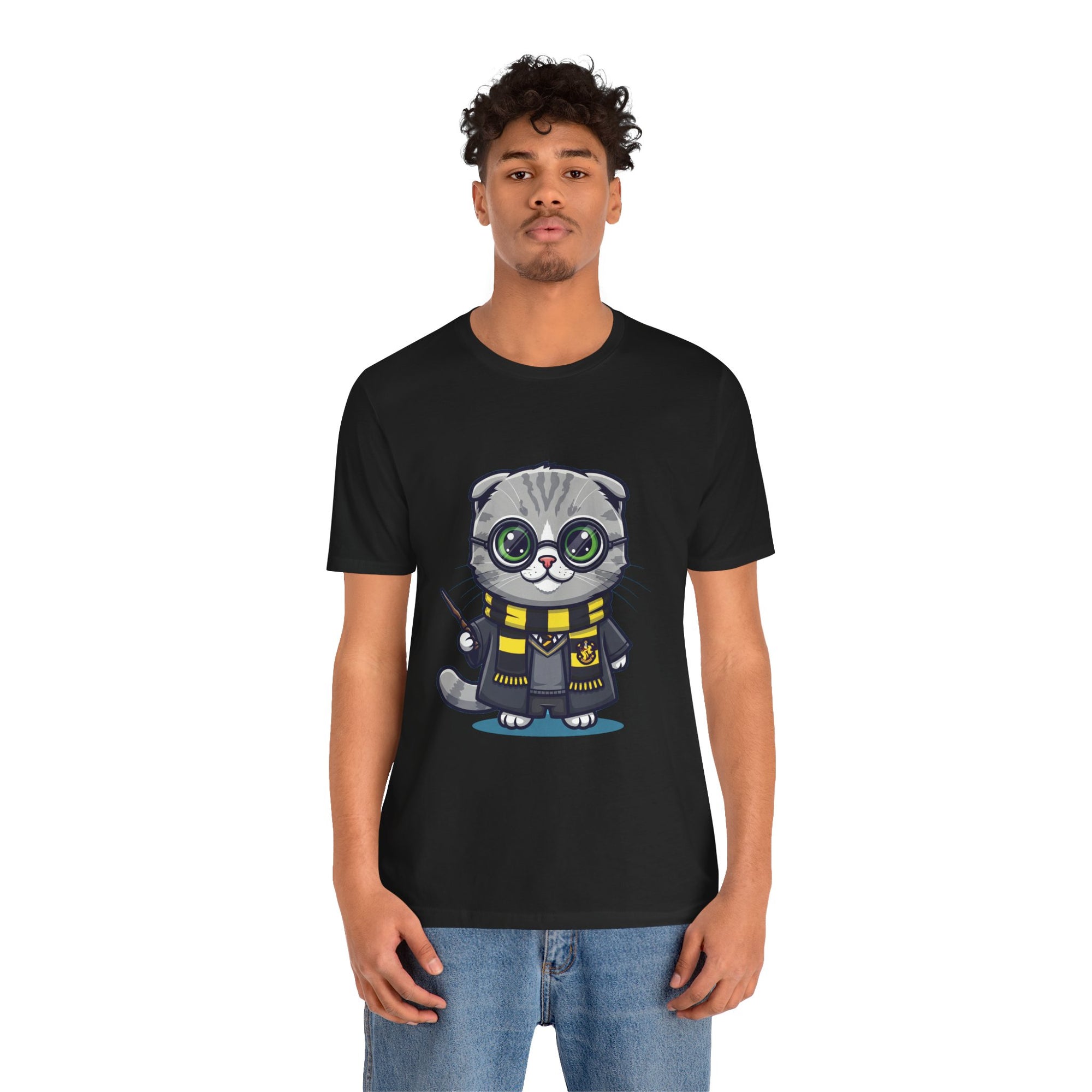 Hufflepurr Harry Potter T-Shirt - Funny Wizarding World Tee | Cute Potter Cat Gift - Atlas Briefly