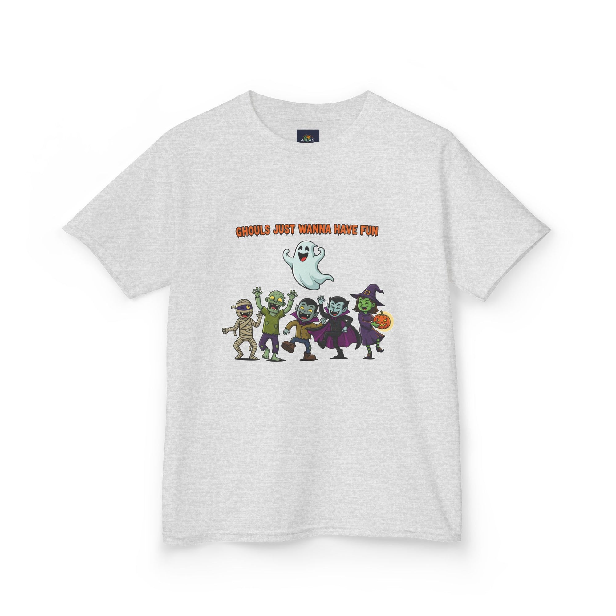 Ghouls Just Wanna Have Fun Kids Halloween T-Shirt | Funny Ghost Mummy Zombie Vampire Witch Shirt for Boys & Girls Trick or Treat Tee - Atlas Briefly