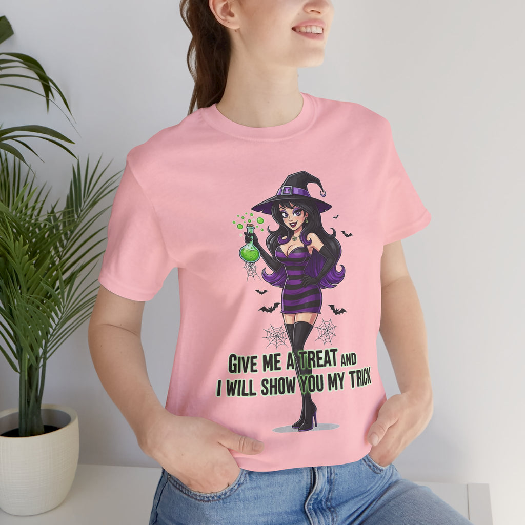 Sexy Witch Halloween T-Shirt - Flirty Witch Costume Tee | Trick or Treat Halloween Shirt - Atlas Briefly