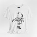 Scorpio Zodiac Tee - Unisex Minimalist Black and White Design
