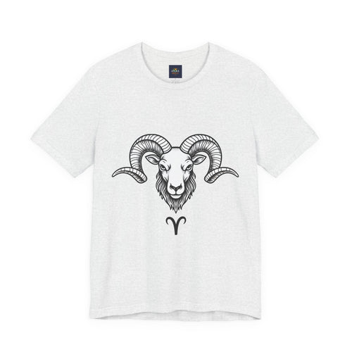 Aries Horoscope Tee - Unisex Black and White Minimal Design