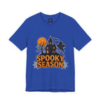 Spooky Season Halloween T-Shirt - Haunted House Ghost Bat Graphic Tee | Halloween Landscape Shirt - Atlas Briefly