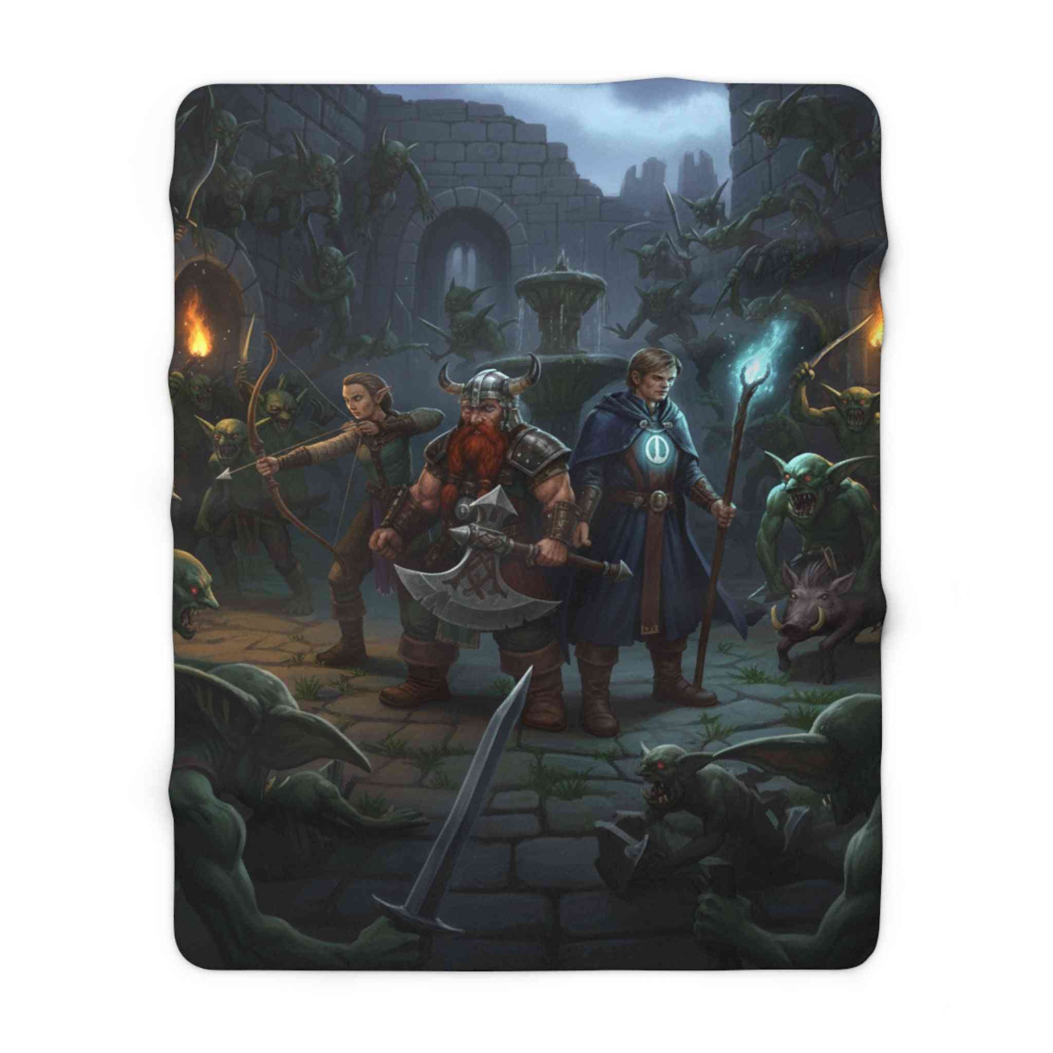 Surrounded in the Dungeon Sherpa Fleece Blanket for Ultimate Comfort