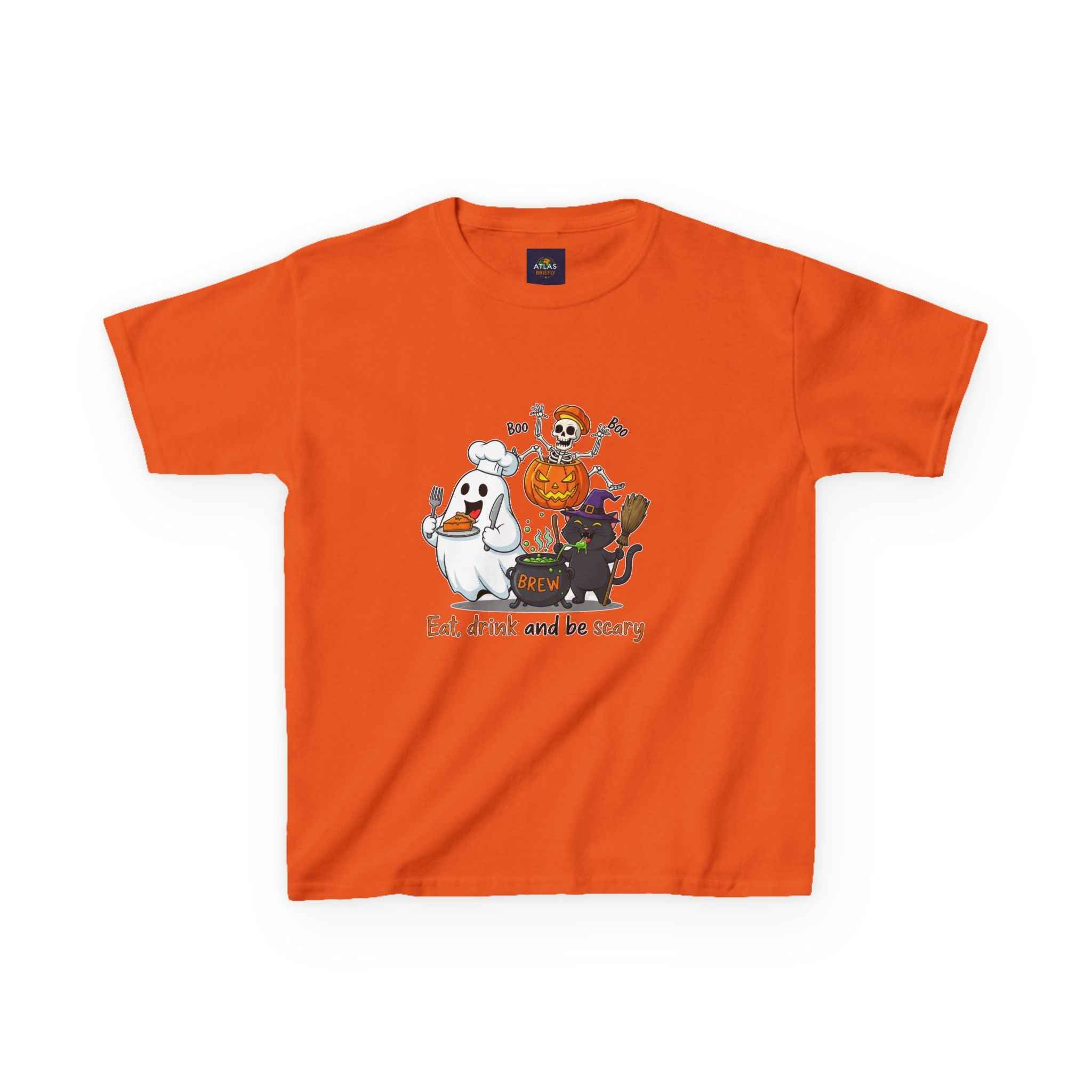 Eat Drink and Be Scary T-Shirt for kids - Atlas Briefly