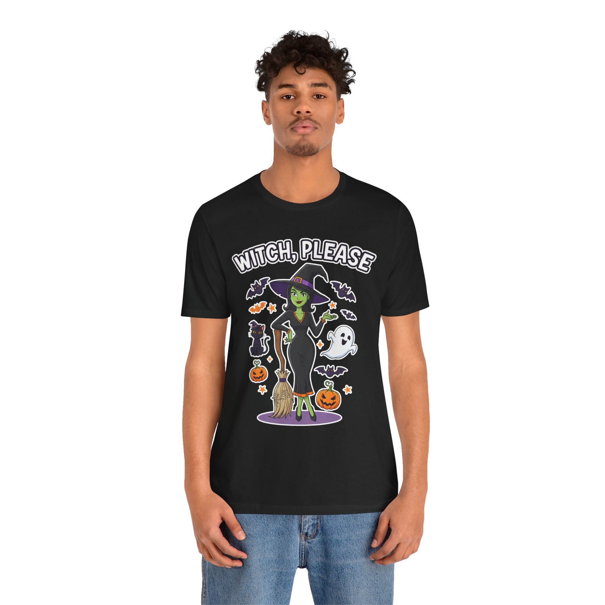 Witch Please Halloween T-Shirt - Sassy Witch Tee with Pumpkin Design | Funny Halloween Shirt - Atlas Briefly