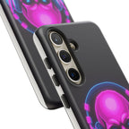 Neon Skull Synthwave Phone Case - Retro 80s Cyberpunk Mobile Cover | Vaporwave Tech Gift - Atlas Briefly