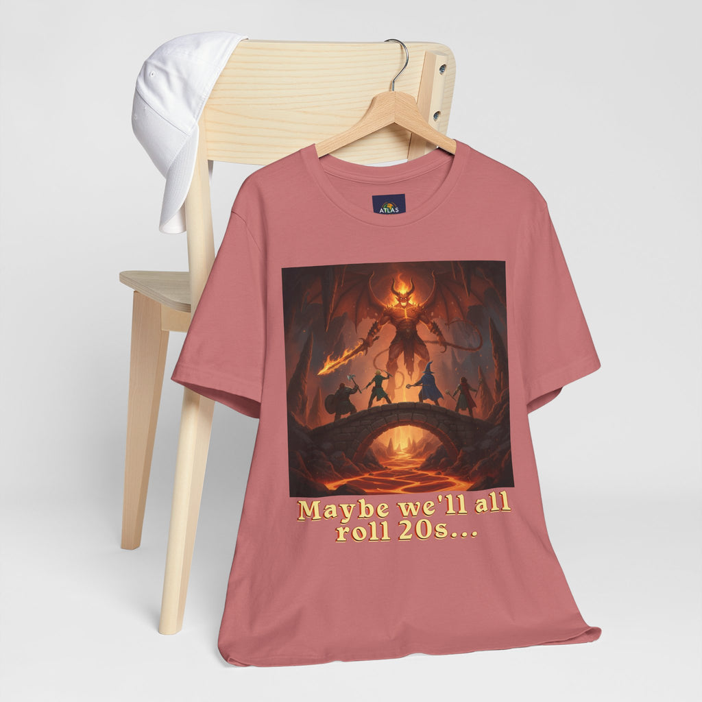 D&D Fantasy T-Shirt - Roll a Natural 20 Dungeon Master RPG Unisex Tee - Atlas Briefly