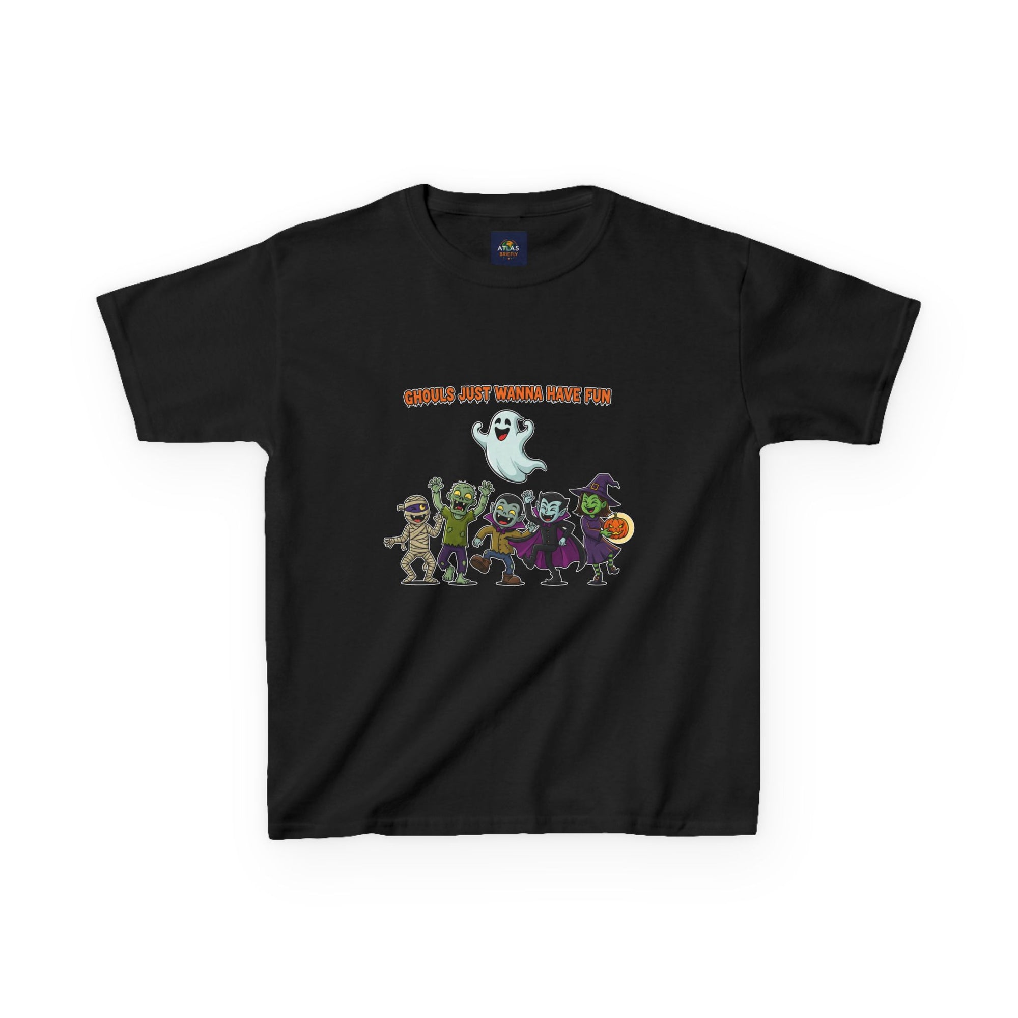 Ghouls Just Wanna Have Fun Kids Halloween T-Shirt | Funny Ghost Mummy Zombie Vampire Witch Shirt for Boys & Girls Trick or Treat Tee - Atlas Briefly