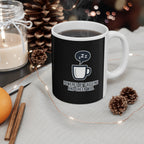 Powered by Caffeine Mug - Minimalist Black Coffee Cup for Coffee Lovers