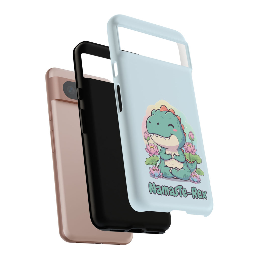 NamasTe-Rex Meditating Dinosaur Phone Case - Funny Yoga T-Rex Mobile Cover | Zen Tech Gift - Atlas Briefly