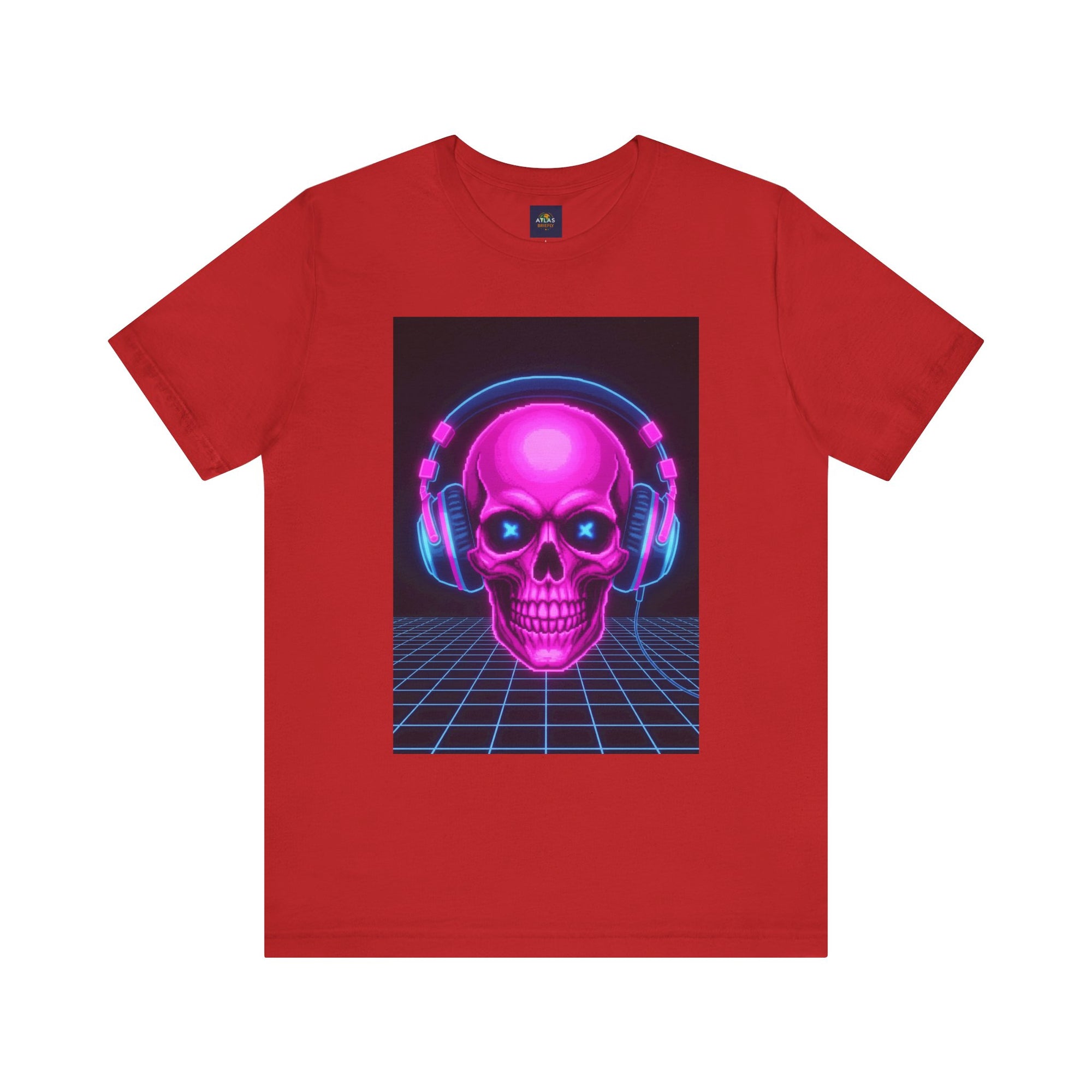 Neon Skull Synthwave Tee - Atlas Briefly