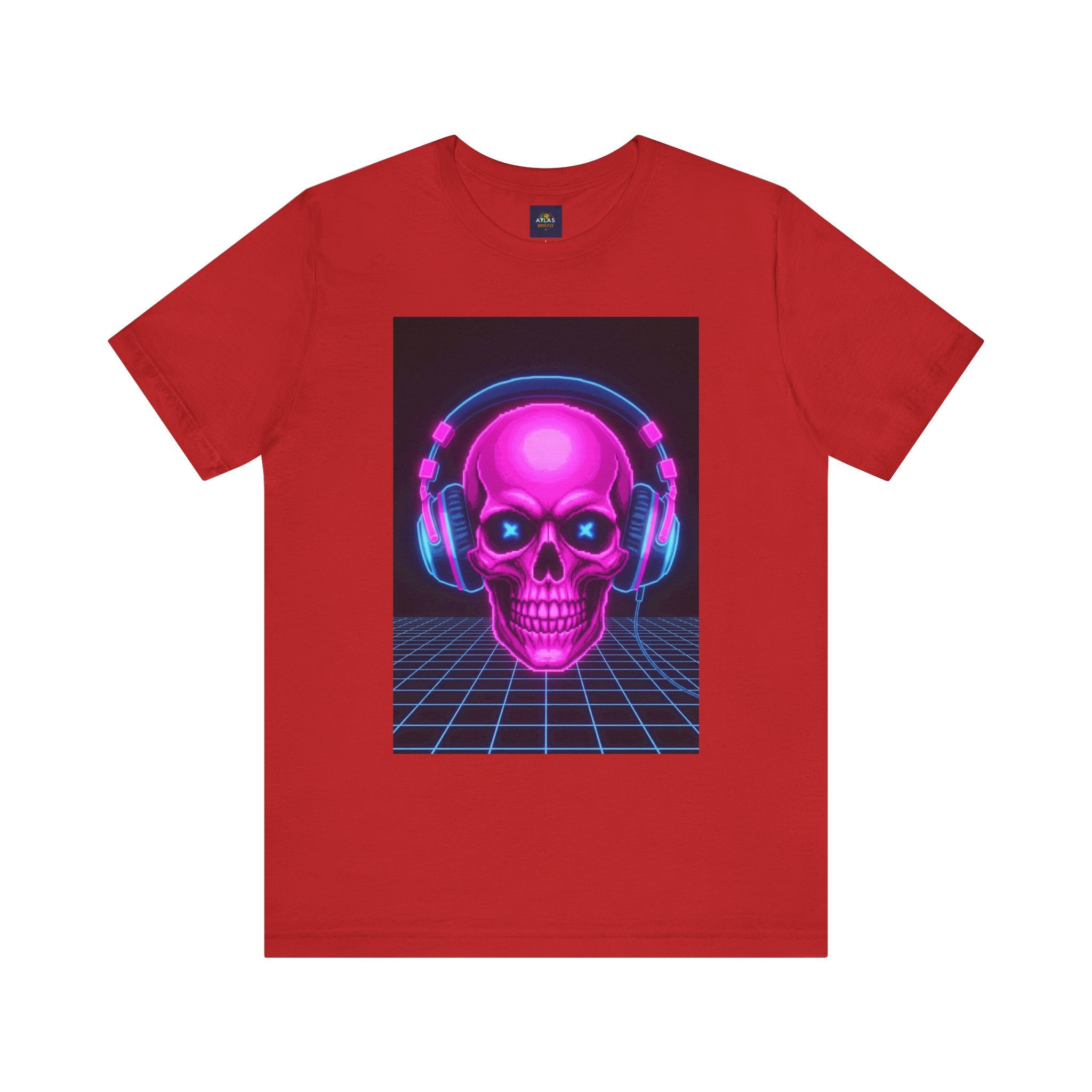 Neon Skull Synthwave Tee - Atlas Briefly