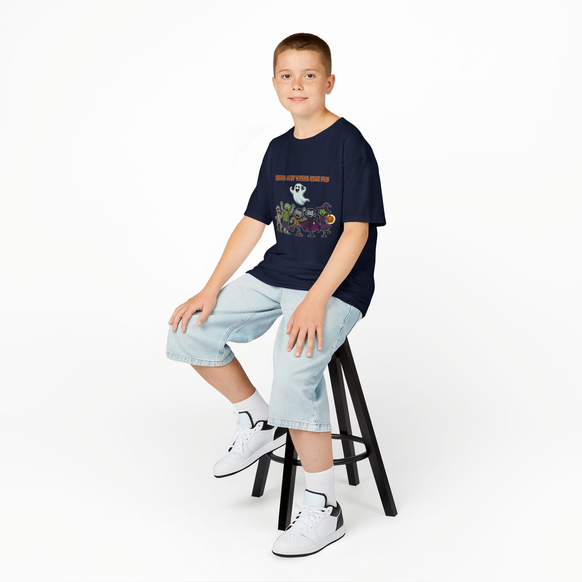 Ghouls Just Wanna Have Fun Kids Halloween T-Shirt | Funny Ghost Mummy Zombie Vampire Witch Shirt for Boys & Girls Trick or Treat Tee - Atlas Briefly
