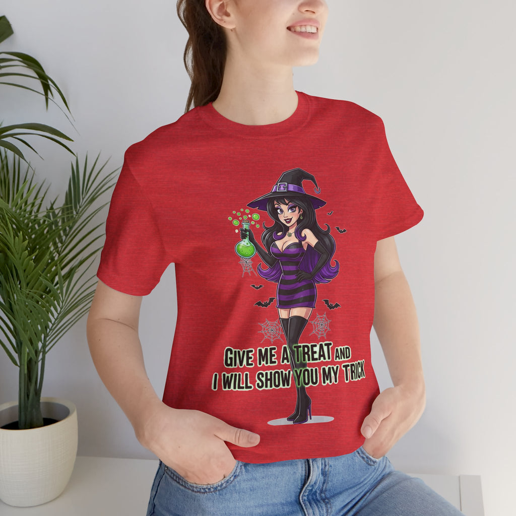 Sexy Witch Halloween T-Shirt - Flirty Witch Costume Tee | Trick or Treat Halloween Shirt - Atlas Briefly