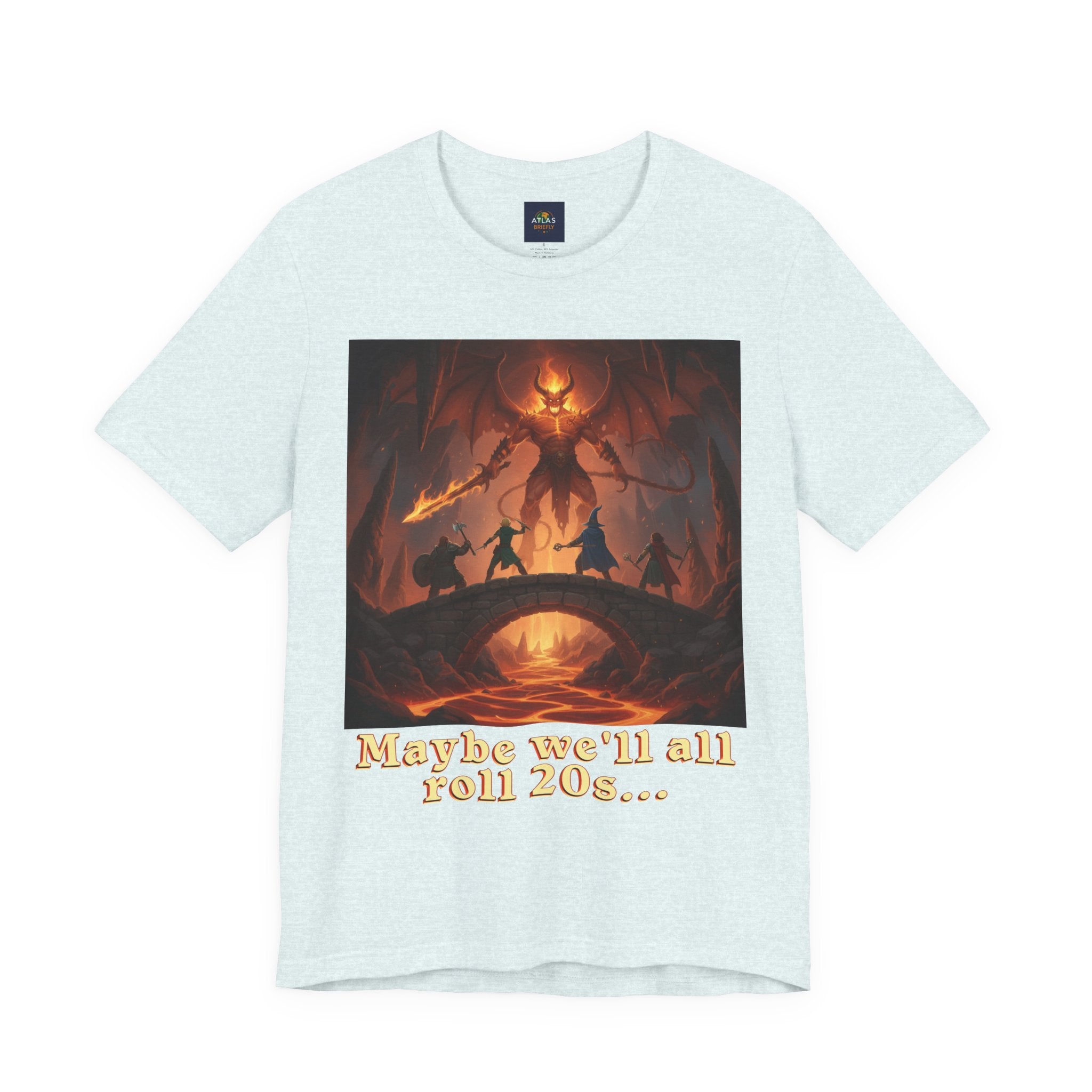 D&D Fantasy T-Shirt - Roll a Natural 20 Dungeon Master RPG Unisex Tee - Atlas Briefly