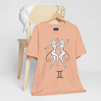 Gemini Zodiac Tee - Minimalistic Black and White Unisex Design