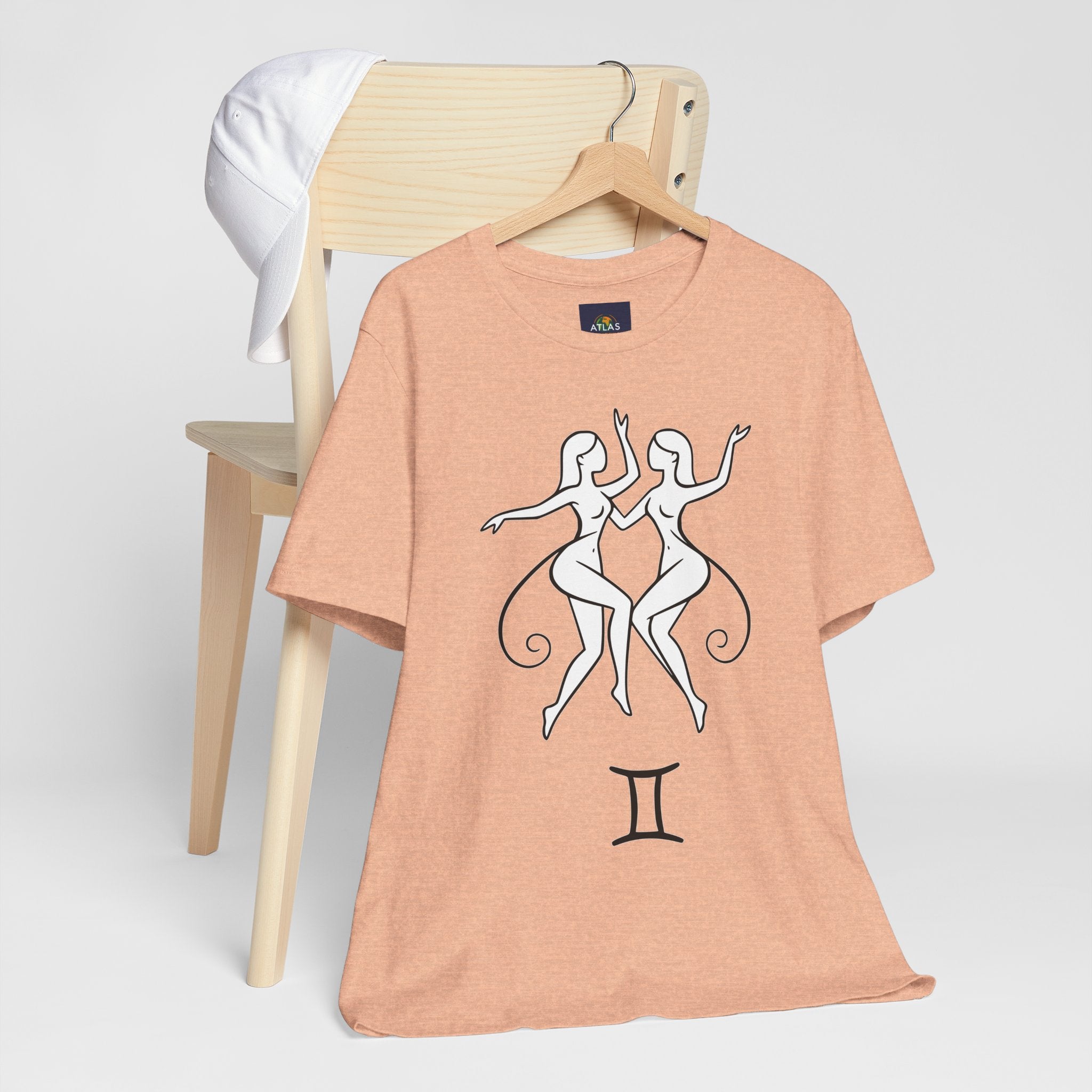 Gemini Zodiac Tee - Minimalistic Black and White Unisex Design