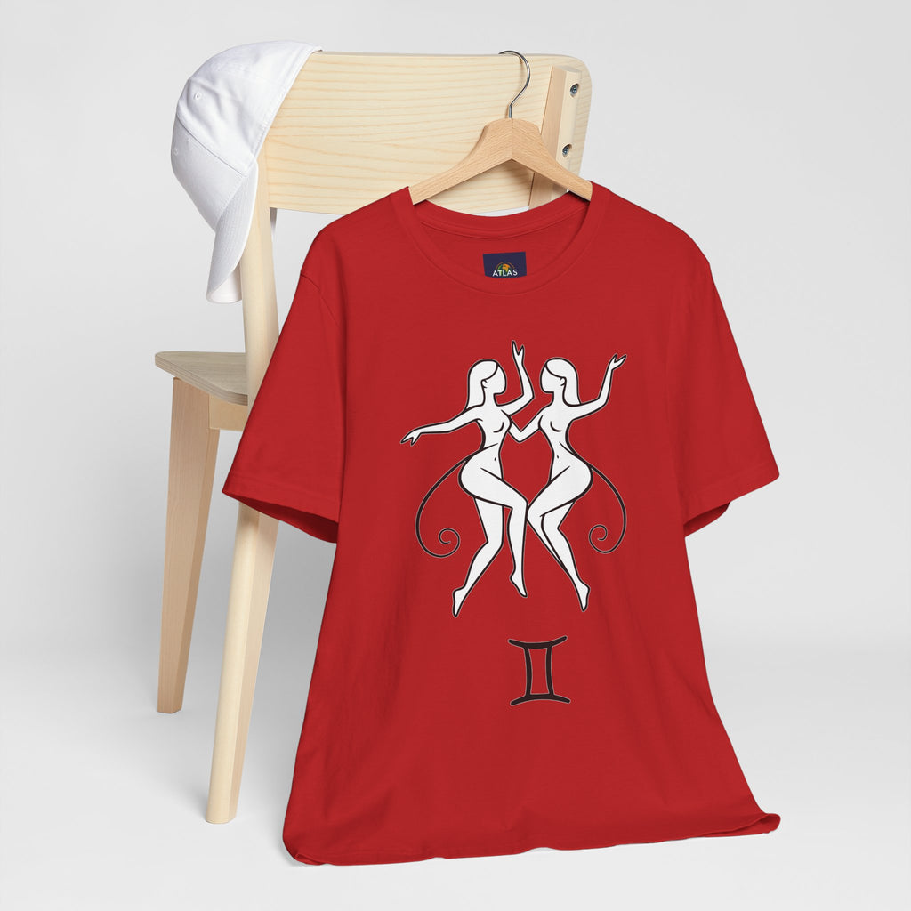 Gemini Zodiac Tee - Minimalistic Black and White Unisex Design