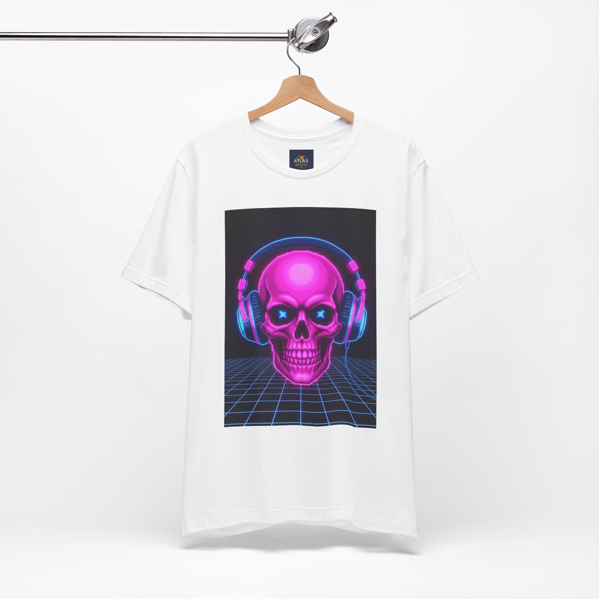 Neon Skull Synthwave Tee - Atlas Briefly