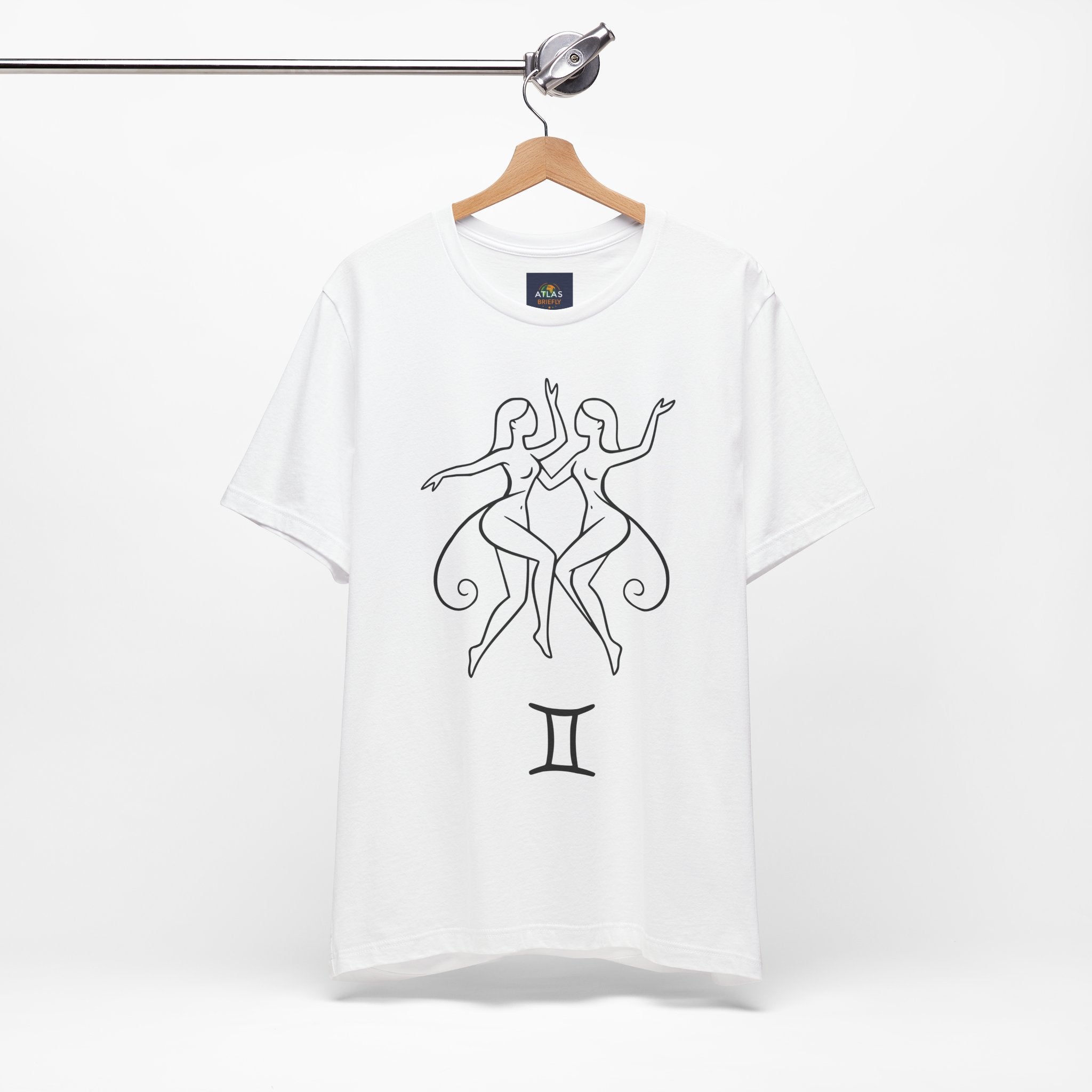Gemini Zodiac Tee - Minimalistic Black and White Unisex Design