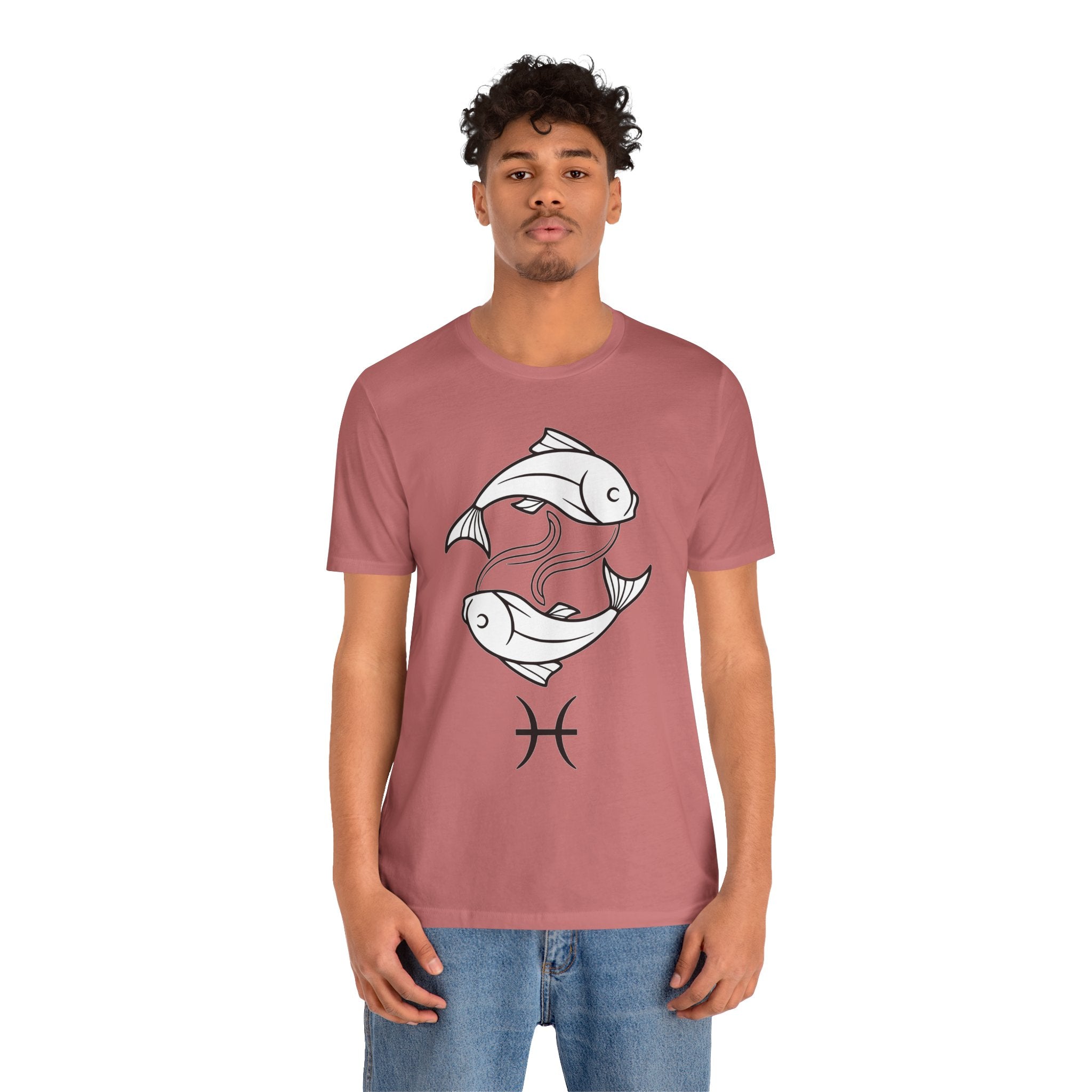 Pisces Zodiac T-shirt - Minimalist Black and White Unisex Tee