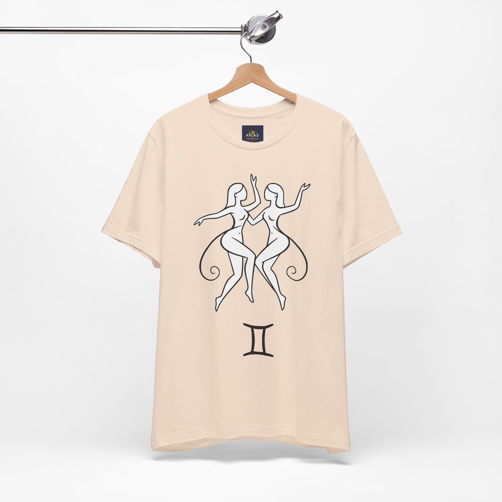 Gemini Zodiac Tee - Minimalistic Black and White Unisex Design