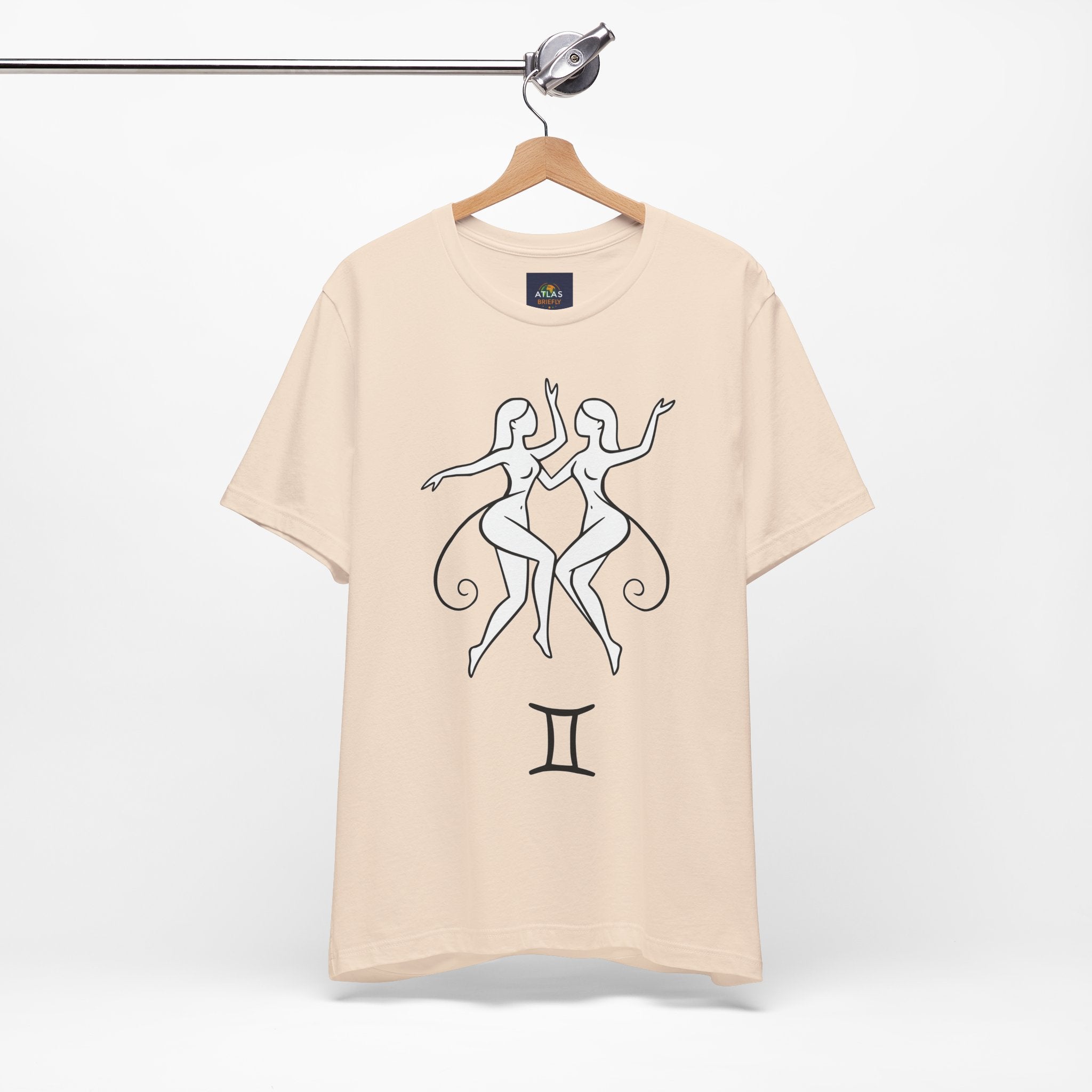 Gemini Zodiac Tee - Minimalistic Black and White Unisex Design