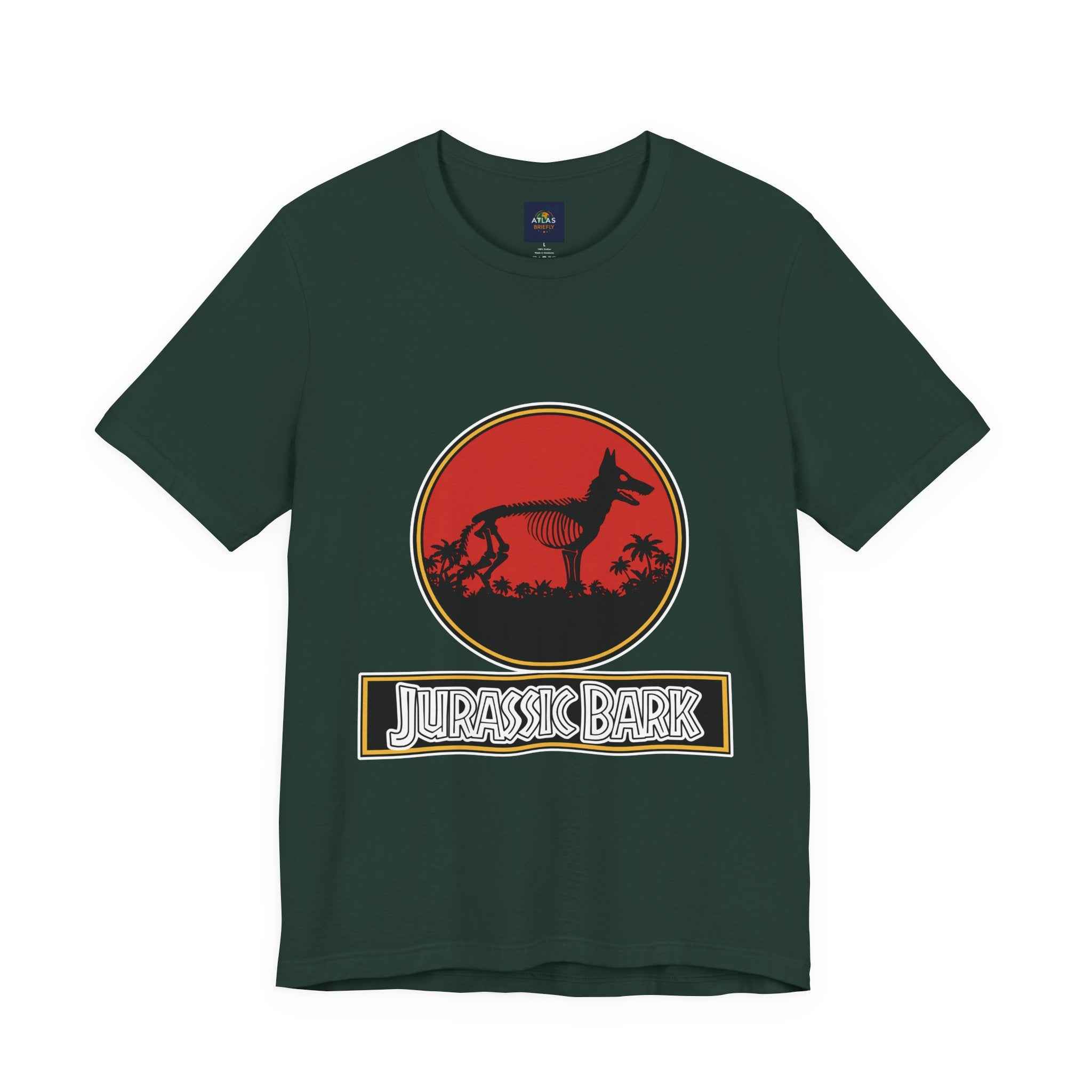 German Shepherd T-Shirt - Jurassic Bark Design | Unique Dog Lover Gift & Worldwide Shipping - Atlas Briefly