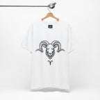 Aries Horoscope Tee - Unisex Black and White Minimal Design