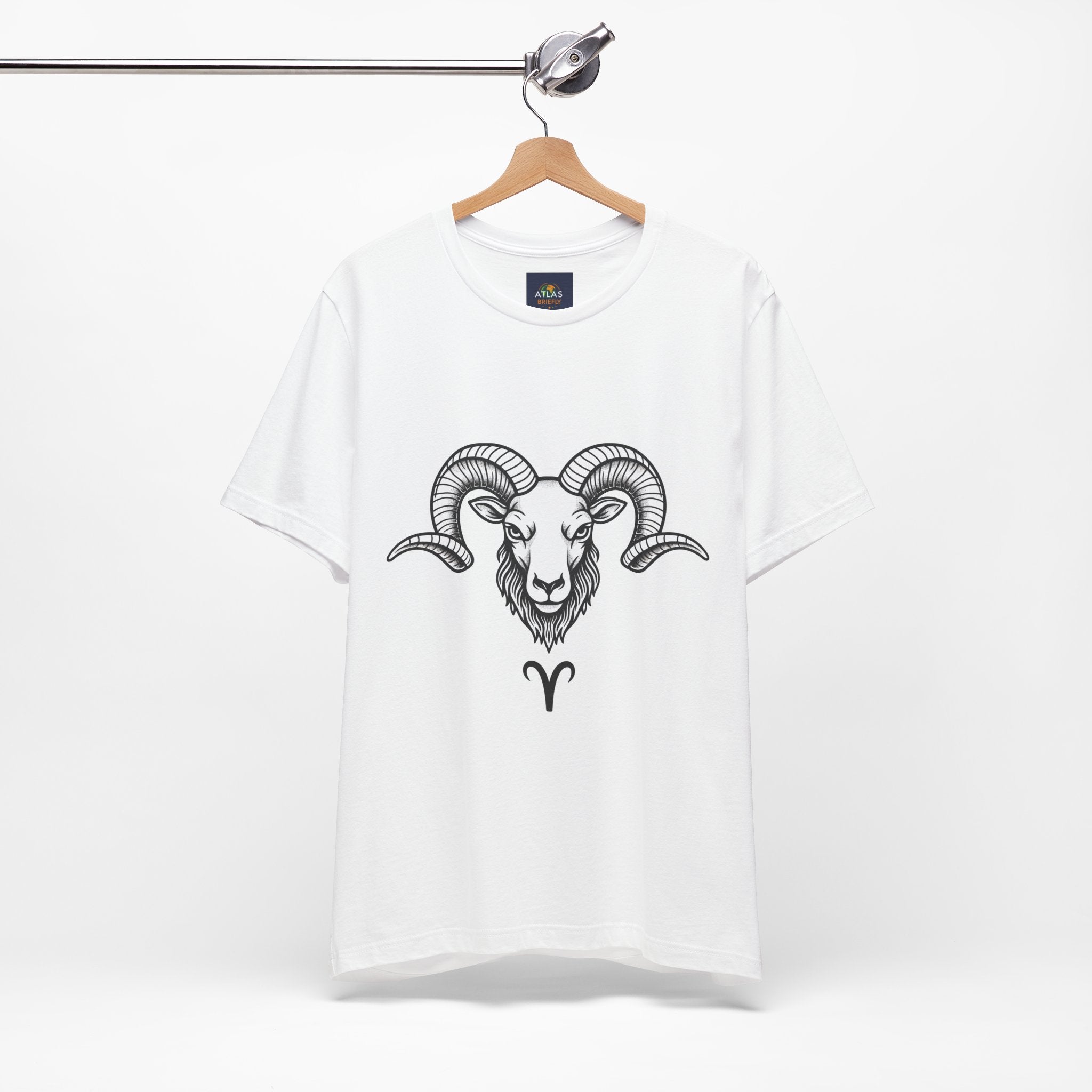 Aries Horoscope Tee - Unisex Black and White Minimal Design