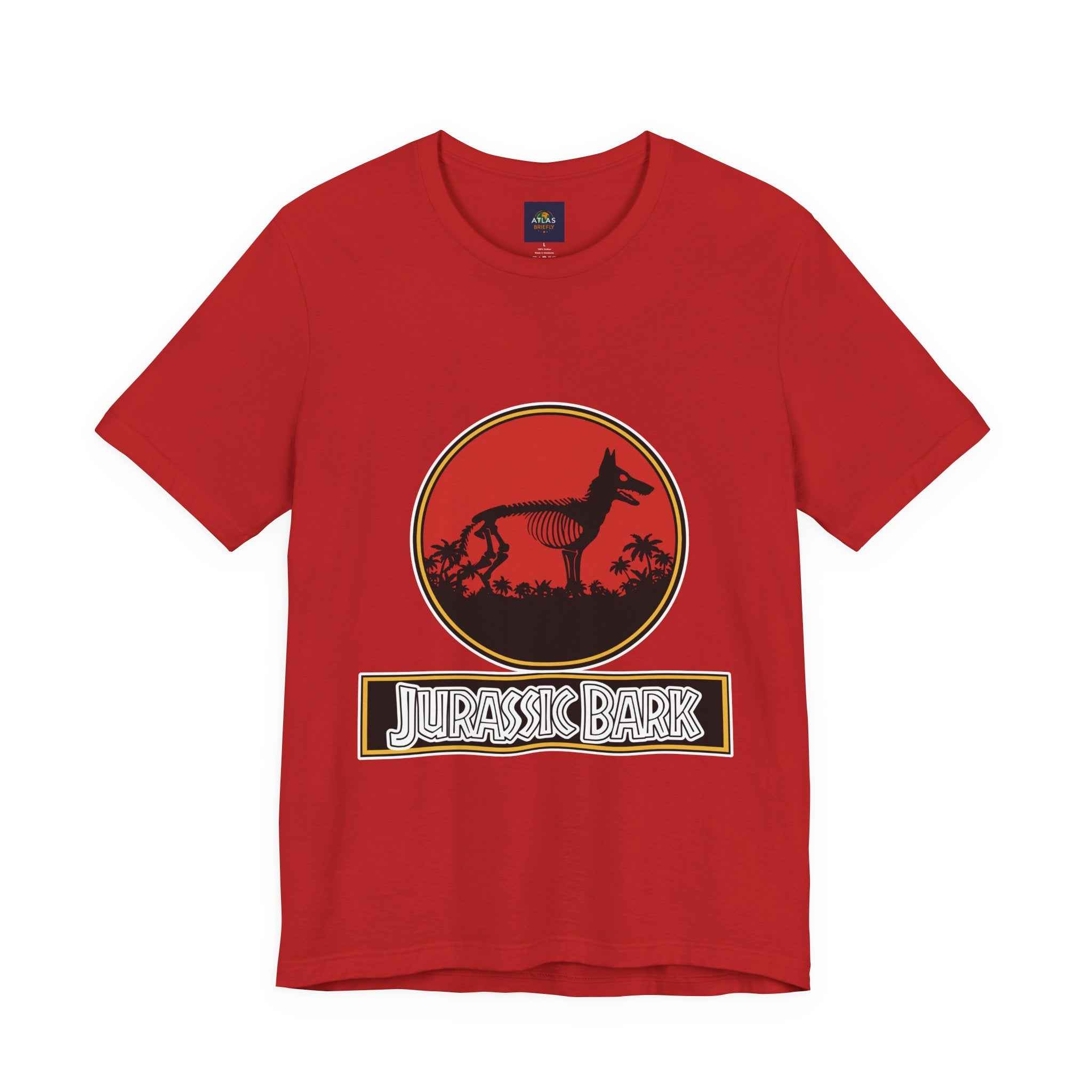 German Shepherd T-Shirt - Jurassic Bark Design | Unique Dog Lover Gift & Worldwide Shipping - Atlas Briefly