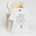 Gemini Zodiac Tee - Minimalistic Black and White Unisex Design