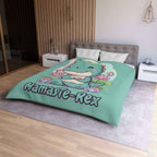 NamasTe-Rex Duvet Cover - Yoga Dinosaur Bedding for a Playful Bedroom - Atlas Briefly