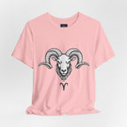 Aries Horoscope Tee - Unisex Black and White Minimal Design
