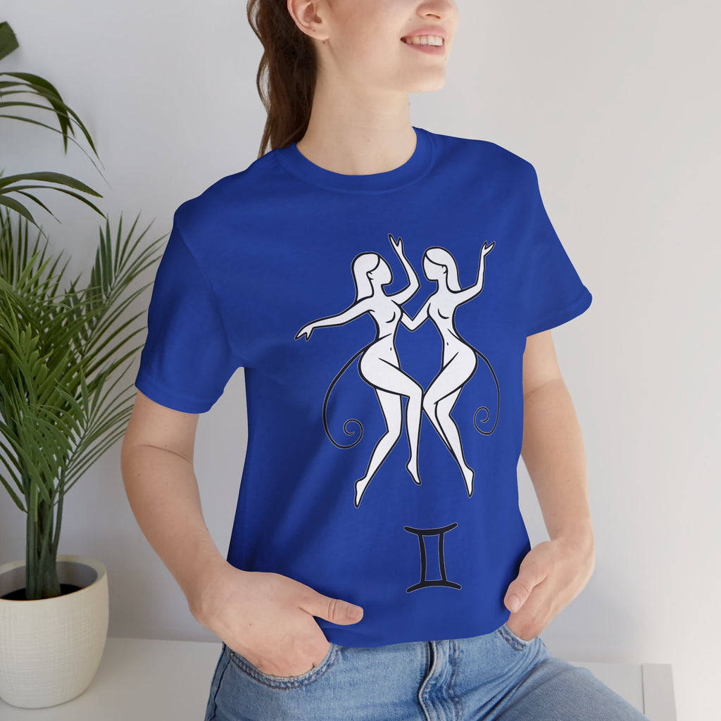 Gemini Zodiac Tee - Minimalistic Black and White Unisex Design