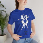 Gemini Zodiac Tee - Minimalistic Black and White Unisex Design