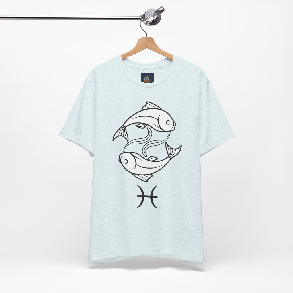 Pisces Zodiac T-shirt - Minimalist Black and White Unisex Tee