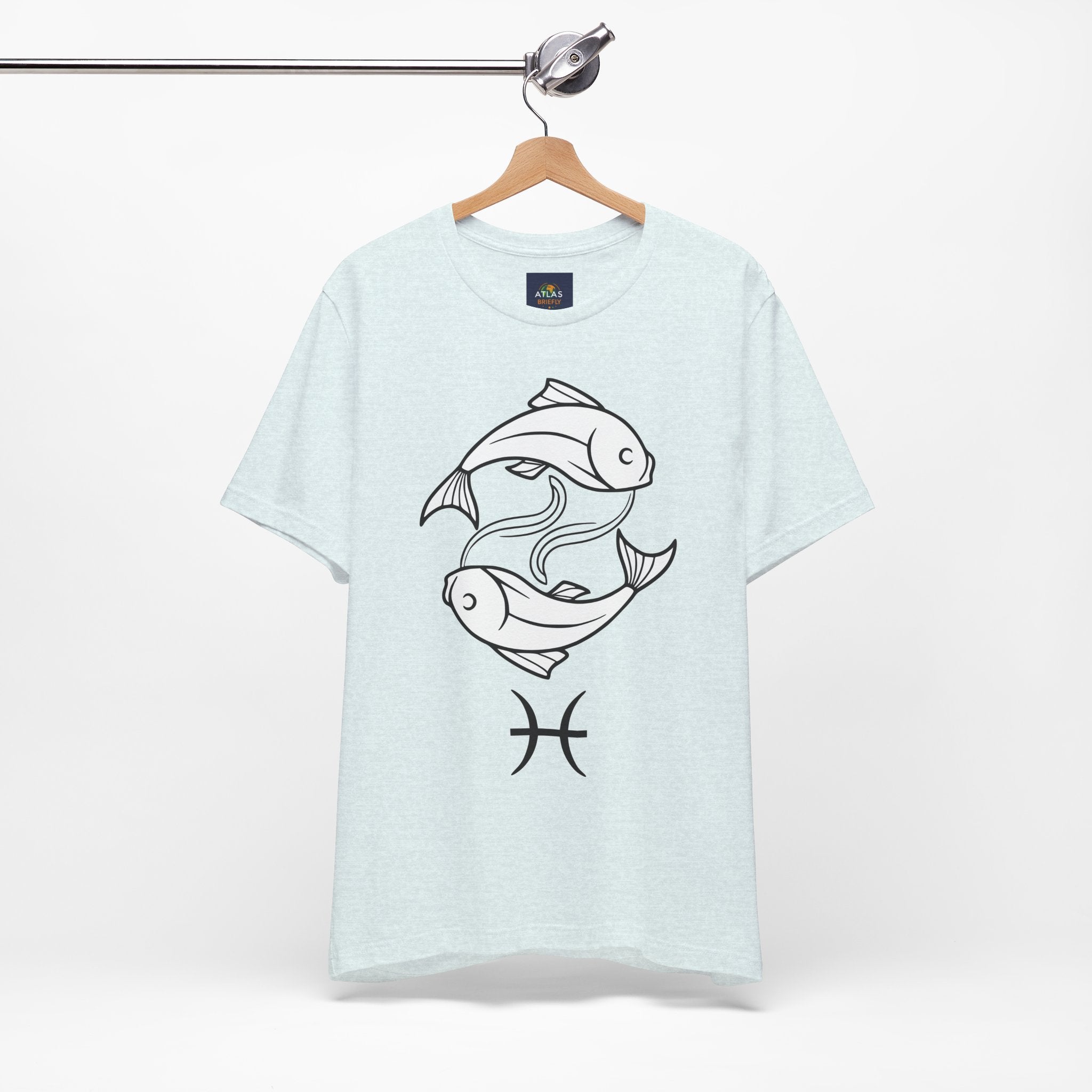 Pisces Zodiac T-shirt - Minimalist Black and White Unisex Tee