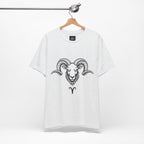 Aries Horoscope Tee - Unisex Black and White Minimal Design