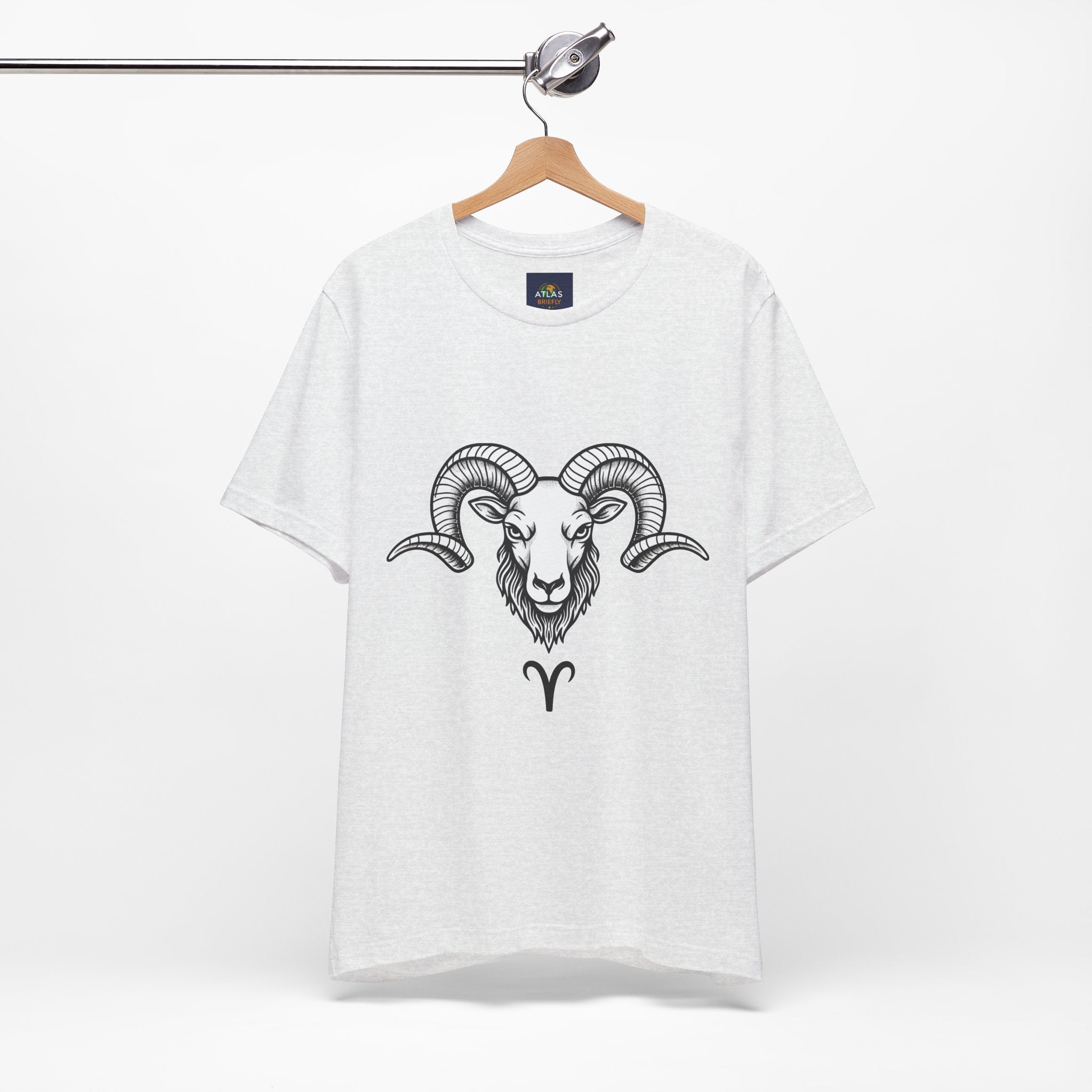 Aries Horoscope Tee - Unisex Black and White Minimal Design
