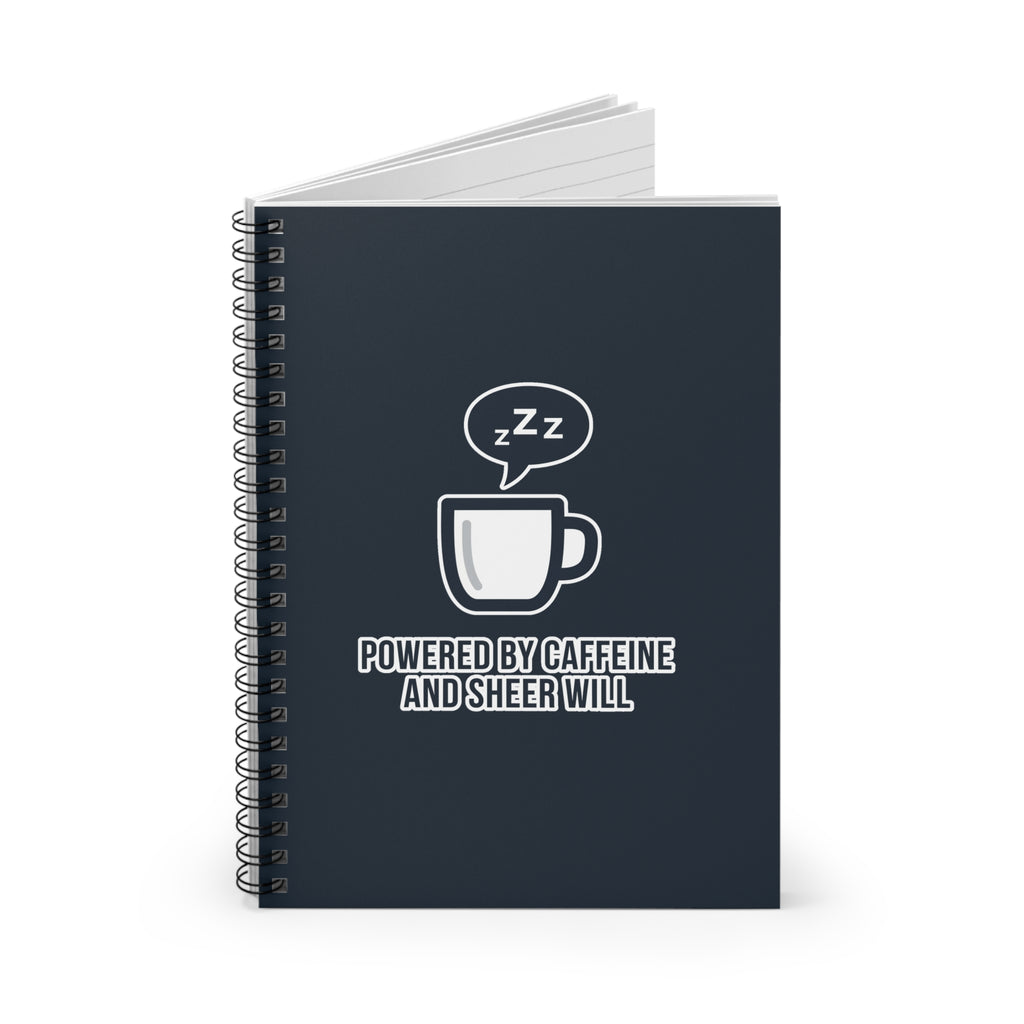 Powered by Caffeine Notebook - Humorous Coffee Notes | Minimalist Gift - US Version - Atlas Briefly
