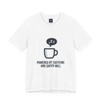 Powered by Caffeine T-Shirt - Funny Coffee Tee for Coffee Lovers - Atlas Briefly