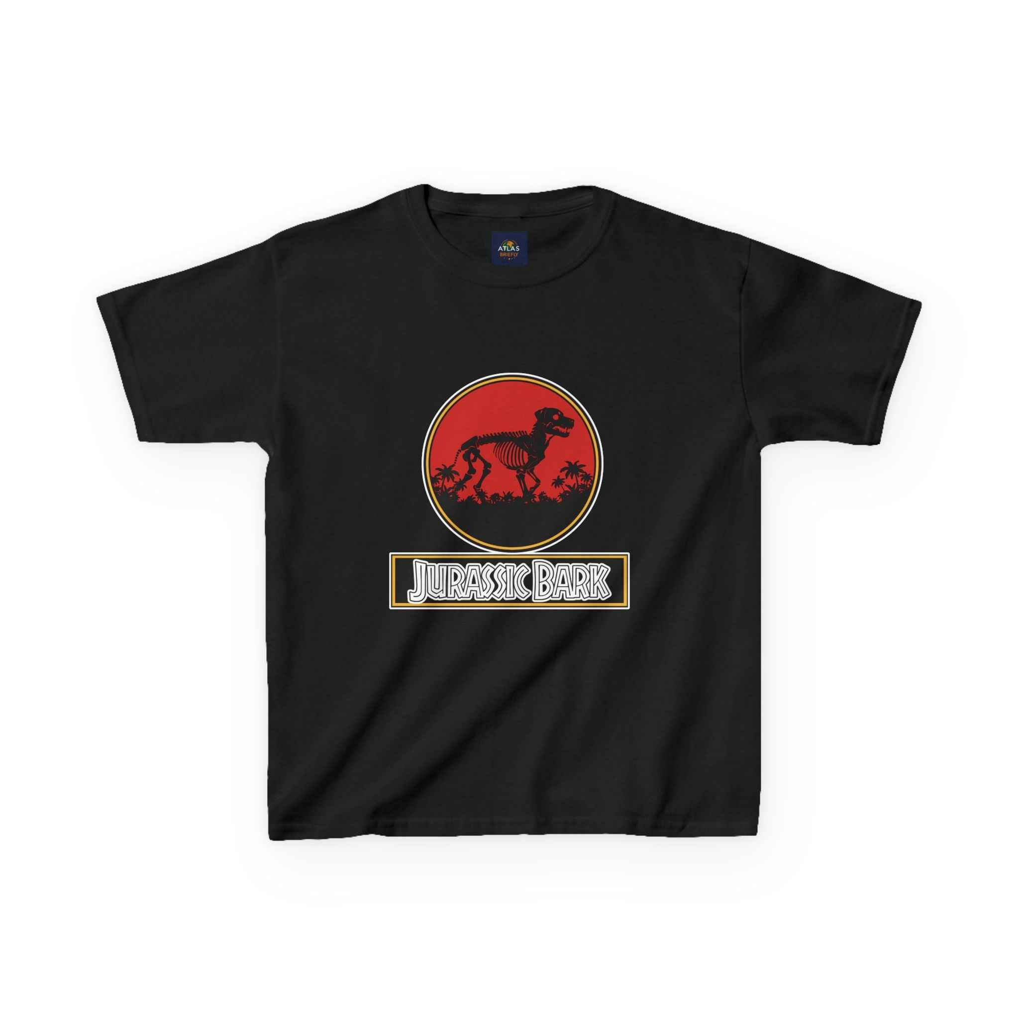 Kids Rottweiler T-Shirt - Jurassic Bark -  Perfect Dog Tee for Kids - Atlas Briefly