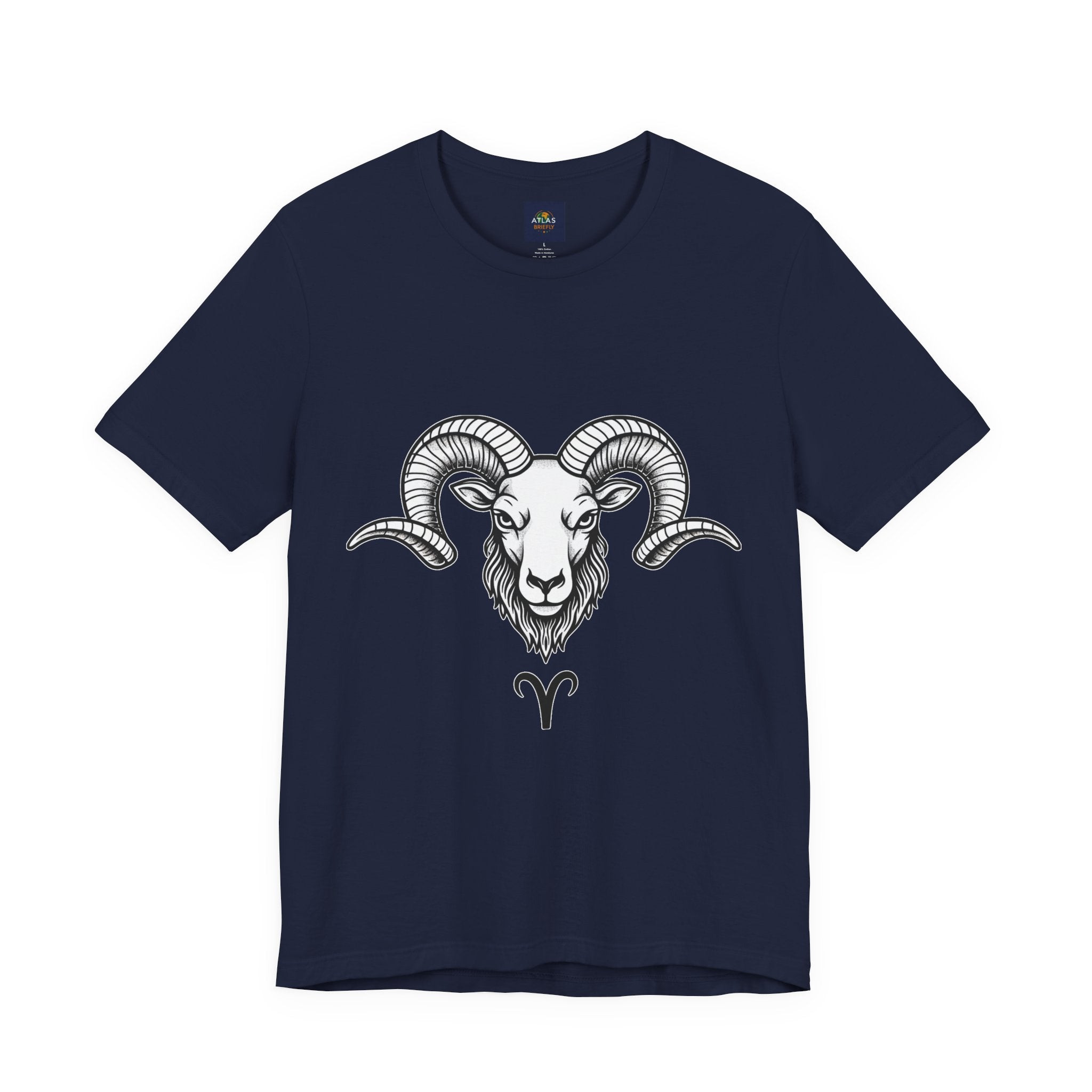 Aries Horoscope Tee - Unisex Black and White Minimal Design