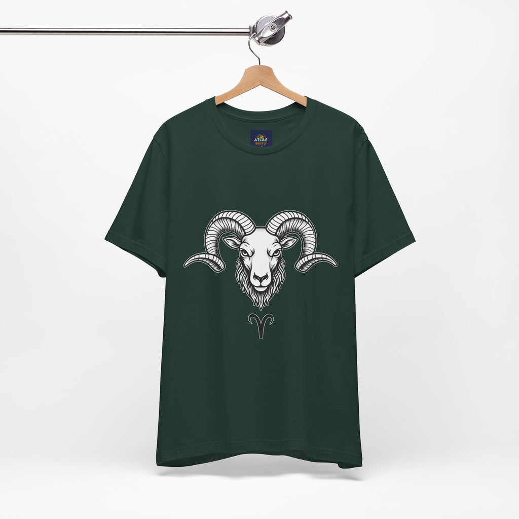 Aries Horoscope Tee - Unisex Black and White Minimal Design