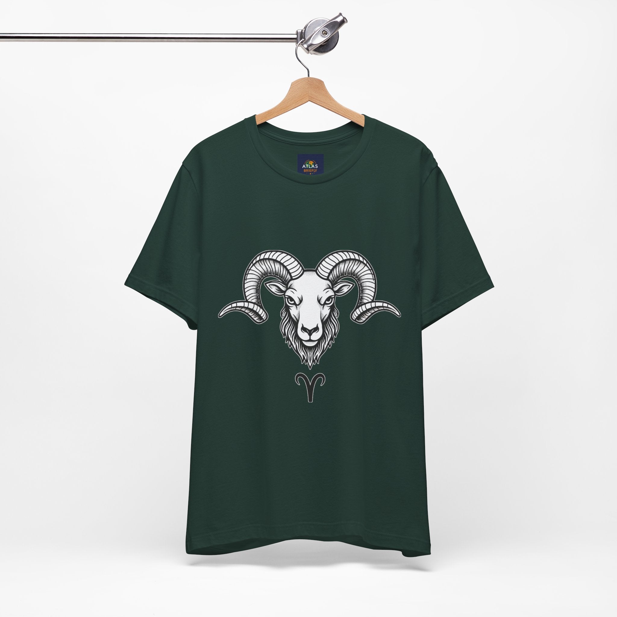 Aries Horoscope Tee - Unisex Black and White Minimal Design