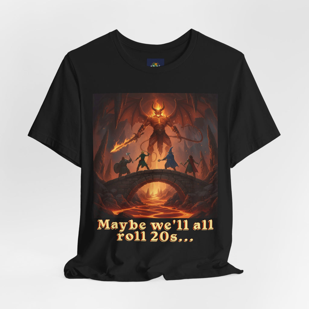 D&D Fantasy T-Shirt - Roll a Natural 20 Dungeon Master RPG Unisex Tee - Atlas Briefly